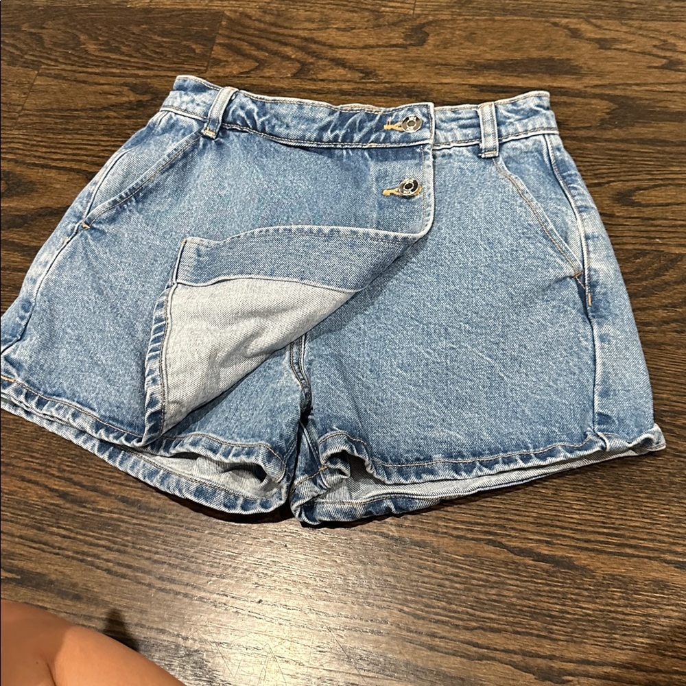 Zara Light Blue Denim Skorts xs - Picture 3 of 5